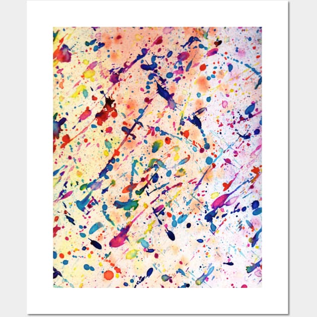 Rainbow Paint Spatter Wall Art by saradaboru